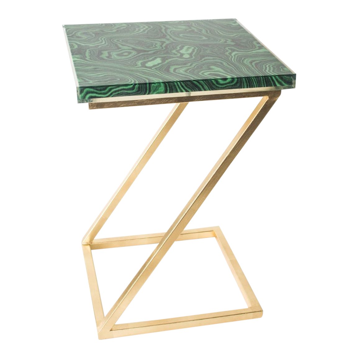 malachite top accent table chairish black bar gray lamps perspex coffee nest high end sofas pub height and chairs glass bedside console kitchen clearance dining room sets hall