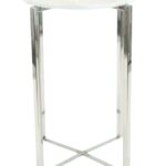 marble accent table interior chic top side white silver stainless steel round threshold metal outdoor dining gray lamps farmhouse style floor division teal tall drum throne cube 150x150