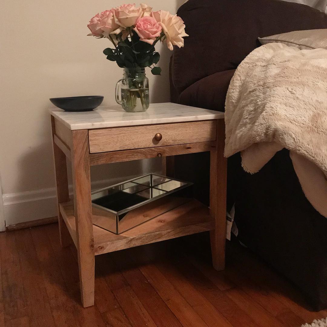 marble and wood one drawer accent table threshold target finds with hillary sheaff black mirror coffee round side magnussen glass metal furniture legs modern top for end mustard