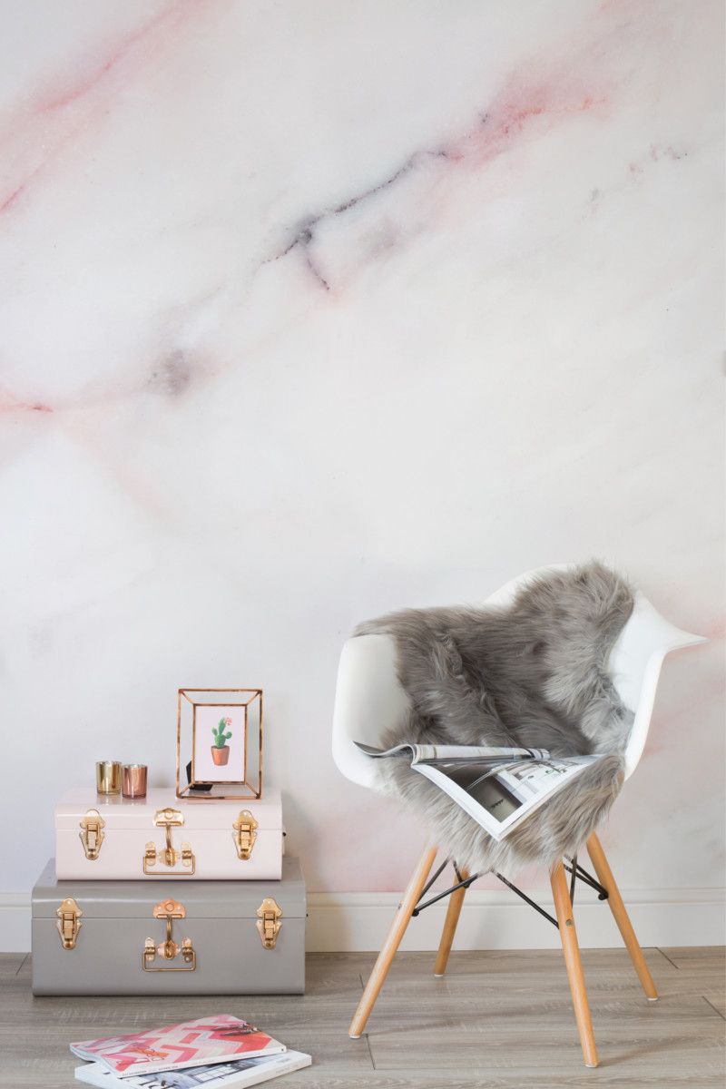 marble wallpaper from murals pink accent table soft pastel legs for coffee half moon mirrored drum chair long narrow ikea bath matching side tables dinner decorative storage