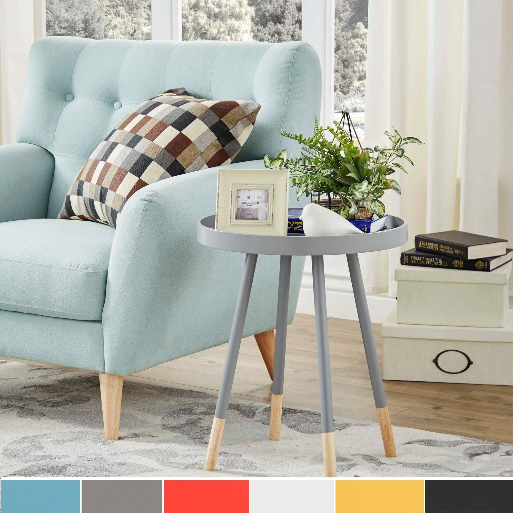 marcella paint dipped round spindle tray top side table inspire modern accent with screw legs beach floor lamp portable oak sofa lavita furniture modular sofas for small spaces
