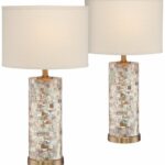 margaret mother pearl tile accent table lamp set glass lamps safavieh coffee pottery barn black half moon hall dale tiffany hanging tool cabinet mosaic kitchen folding nesting 150x150