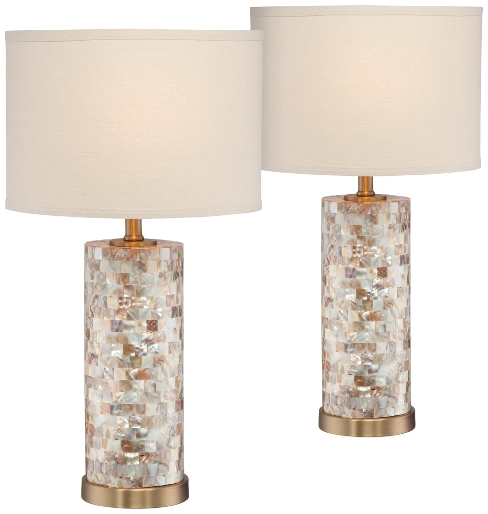margaret mother pearl tile accent table lamp set lamps pottery barn gold small tables for living room weathered grey end glass ikea round coffee with built occasional west elm