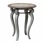 mariah transitional distressed round gray accent table uttermost tile patio outdoor furniture screw legs hardware teal living room accessories and white coffee with drawer tiffany 150x150