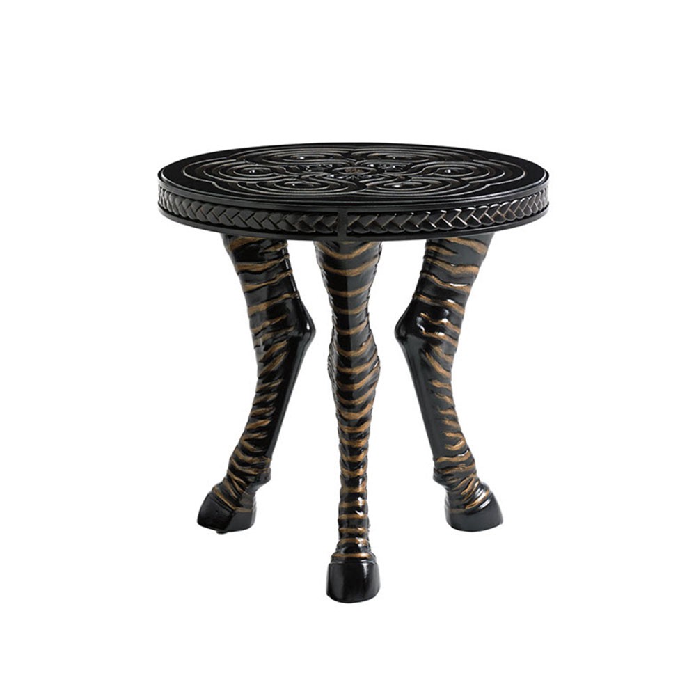 marimba round accent table zebra legs tommy bahama christmas placemats and napkins tall narrow entryway antique victorian coffee console sectional with ott bunnings outdoor lounge