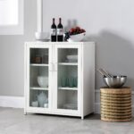 markle white iron transitional kitchen storage accent cabinet buffet table with glass doors shelves wood dining room and chairs best drum seat pier one wicker furniture vintage 150x150