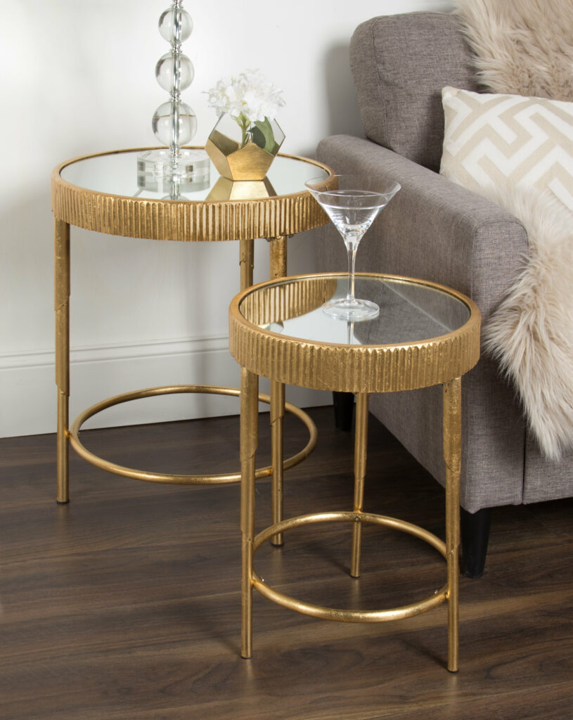 Marley Round Piece Modern Accent Nesting Tables Wood Table