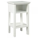 marnville white accent table with usb port badcock more ture nautical bedside lamps brown marble side closeout furniture skinny console storage round skirts decorator oval garden 150x150