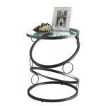 matte black metal accent table with glass shelving shelf outdoor furniture end tables bath and beyond registry login oriental lamps target fretwork small antique console white 150x150