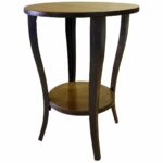 melange round wooden end table with cabriole legs side for living room accent small spaces bottom shelf natural chairish couch set patio furniture umbrella cocktail tables and pub 150x150