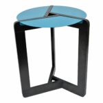 memphis style post mid century modern black blue metal round side and accent table chairish target pink marble pebble light wood end tables patio tiles credenza furniture ice 150x150