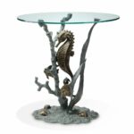 mermaid glass top console table elegant hawthorne accent bronze featuring realistic new san pacific international sculptures square patio cover steel side small for bedroom inch 150x150