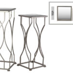 metal accent table with mirror top and square base set two coated finish silver target white dresser modern coffee placemats for round marble end tables narrow decorative vintage 150x150
