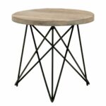 metal base accent table with round wooden top brown from sif rwst sgry elm and wood white rectangle tablecloth modern lamp marilyn reclaimed reading pool furniture bunnings 150x150