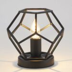 metal basket base table lamp black football shape accent lighting tall round led lights for home granite top end tables corner dining set teal decor living room furniture small 150x150