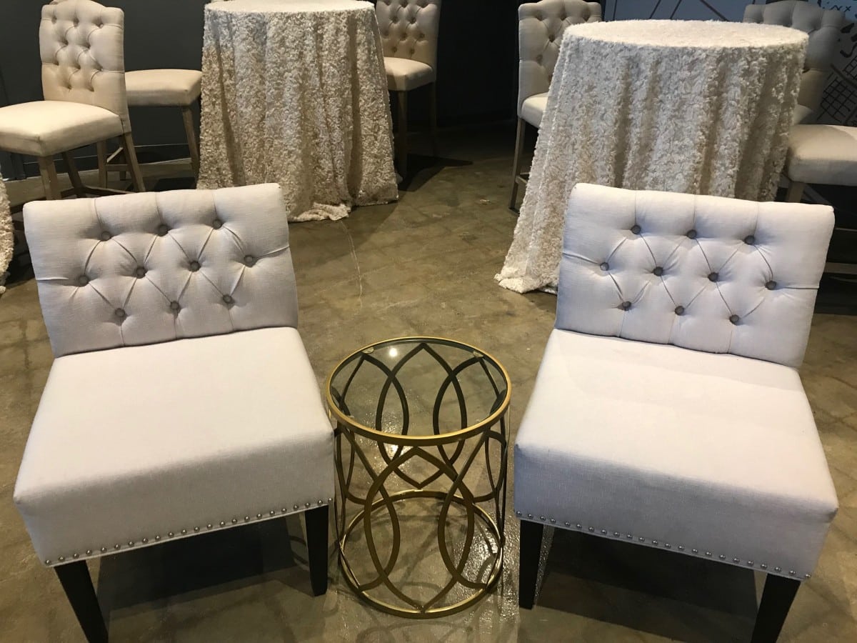 metal eyelet end table party rentals delivered side accent return previous page new prev average coffee height marble nesting kids bedside ashley furniture occasional set trestle