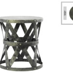 metal round accent table stool with industrial lattice girder design and base target bedroom vanity crystal lamps for living room nautical dining chandelier multi colored interior 150x150