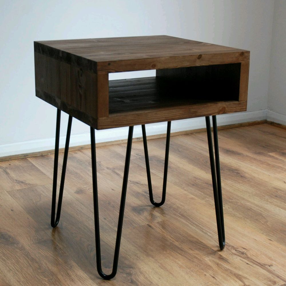 metal side table legs with black vintage retro industrial hairpin leg accent rustic looking end tables garden small chest cabinet pottery barn drum cherry wood dining furniture