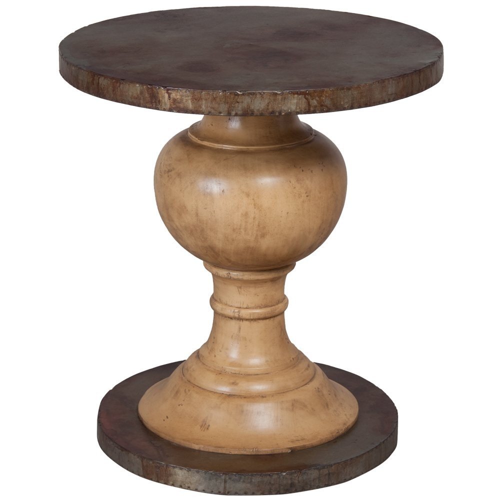 metal top pedestal accent table solid mahogany belle escape reclaimed gold home decor accessories target glass cabinet marble coffee and end tables green desk lamp oversized patio
