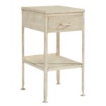 metal utility side table magnolia home silo accent with basket drawers this vintage inspired has lots purpose its drawer and open cubby storage will great piece drop leaf desk 150x150