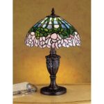 meyda tiffany stained glass accent table lamp from the cabbage rose collection lamps free shipping today square wood coffee distressed dining room furniture round side wicker 150x150