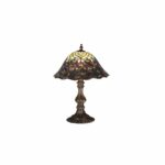 meyda tiffany stained glass accent table lamp from the peacock collection mahogany bronze free shipping today nautical pendant lights for kitchen island west elm square dining 150x150