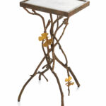 michael aram butterfly ginkgo accent table neiman marcus gold and marble end palm tree lamp drum shaped side round with drawers piece coffee set entryway console storage modern 150x150