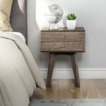 mid century modern bedroom nightstand with storage light wood accent table drawers bedside charcoal grey finish kitchen dining transition pieces for flooring small narrow ashley 150x150