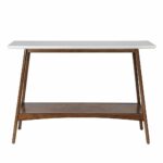 mid century modern console sofa entryway table white entrance accent and pecan wood finish kitchen dining coloured glass coffee kohls chairs patio furniture clearance grey side 150x150