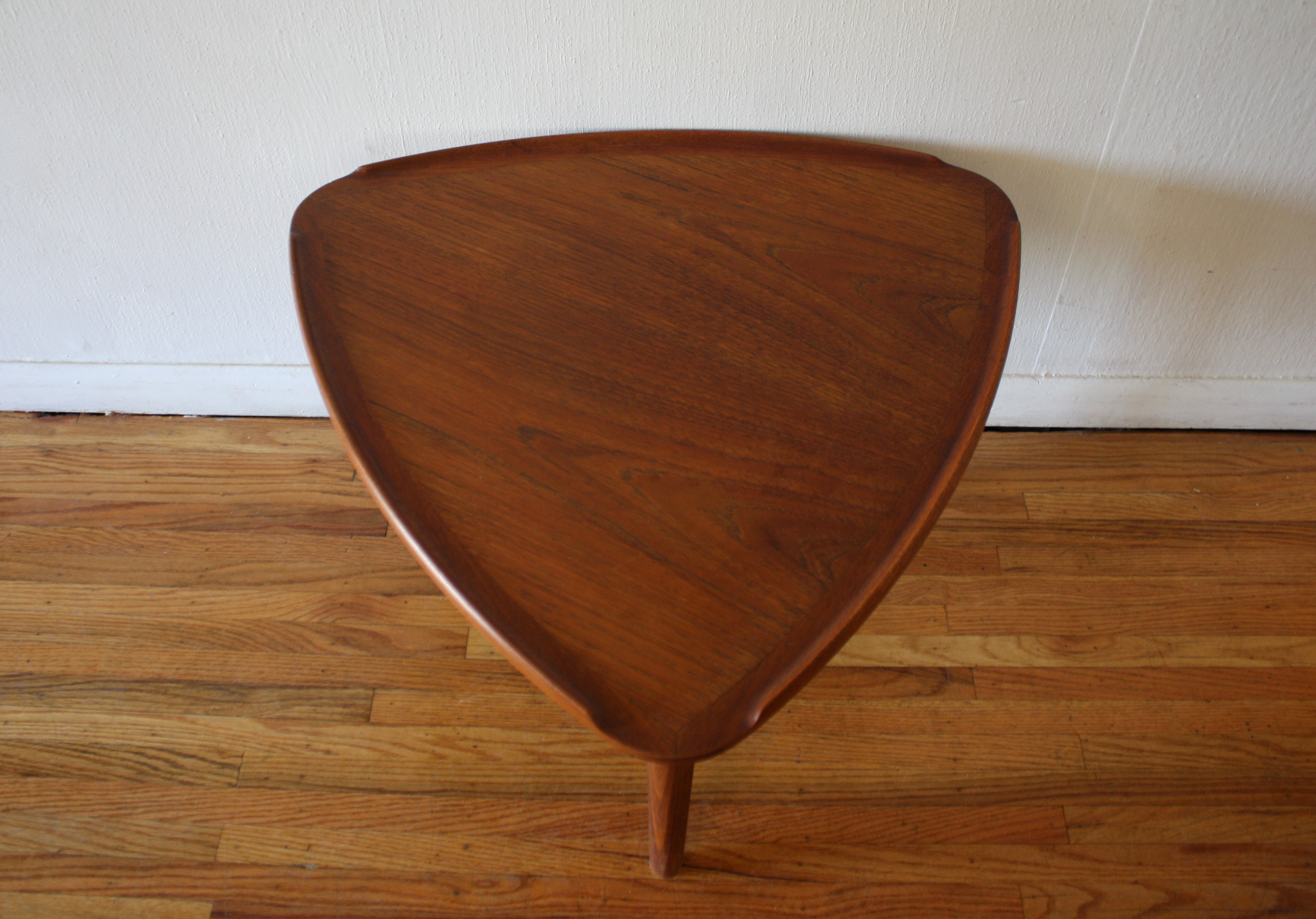 mid century modern danish teak guitar side table ked vintage triangular end wood light lazy boy furniture reviews small round with chairs dining top protector pine drawer cool