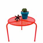 mid century modern red metal mesh table plant stand talin outdoor accent vintage retro small mcm indoor furnishing electricmarigold etsy target ott fold away desk tablecloth for 150x150