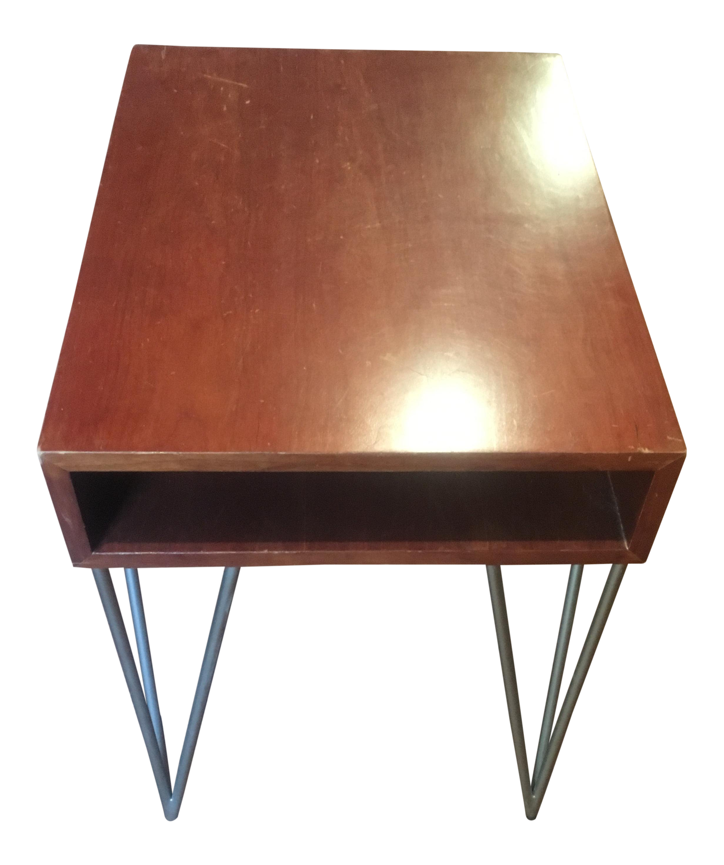 mid century modern todd oldham end table with hairpin legs chairish leg accent bourse foldable coffee led night light large concrete dining distressed console industrial look