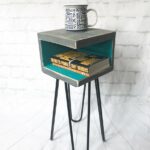 midcenturysidetable hashtag twitter accent table with power rustic side end tables midcentury hairpin nightstand distressed reclaimed barn wood woodhairpintable inexpensive lamps 150x150