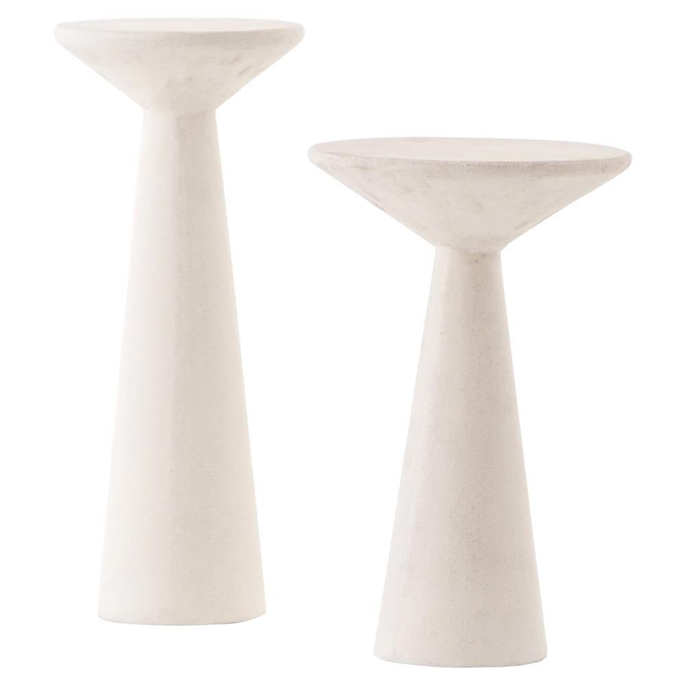 mika industrial bazaar white concrete pedestal accent tables set product outdoor table kathy kuo home round gold coffee marble top inch furniture legs gothic baroque modern dining
