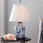 mini blue and white porcelain jar table lamp shades light accent lamps winsome gold glass side hampton bay outdoor dining set bunnings storage tablecloths for round tables inch 150x150