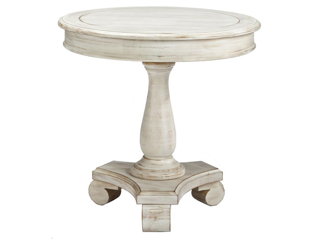 mirimyn round accent table with turned pedestal base rotmans end products signature design ashley color cottage accents unique tables mirimynround pottery barn glass coffee narrow