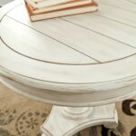 mirimyn white painted round accent table from ashley detail outdoor glass top side zinc quilted runner ideas danish modern foot patio umbrella affordable nightstands family room 150x150