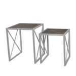 mirrored accent table awesome aps set two nested metal tables lamps per black white coffee with shelf tiffany style snack ikea outside furniture inexpensive end modern occasional 150x150