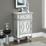 mirrored accent table with silver accents shelving marble top dining room tall white console thin bedside cabinets kitchen chair cushions ties small contemporary lamps piece 150x150