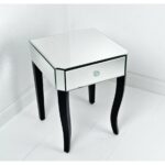 mirrored end tables with drawers viendoraglass beds mirrors top square mirror side table single drawer and black wooden glass accent buffet wine rack dining centerpiece ideas wood 150x150