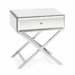 mirrored side table with drawer sofa glass top accent beveled nightstand new bedroom bedside tables modern coffee plans large square rustic silver metal console kitchen light 150x150