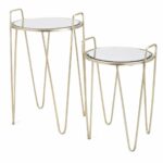 mirrored side tables find accent edmonton get quotations home furnishings set satin gold finished with glass tops ultra modern table lamps oak door threshold long skinny small 150x150