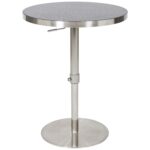 mix inch adjustable height round espresso wood melamine veneer brushed stainless steel pub table with slab base accent free shipping today wrought iron target standing lamp glass 150x150