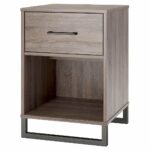 mixed material nightstand brown room essentials accent table kitchen dining contemporary home decor door console cabinet legs wood large silver lamps victorian living furniture 150x150