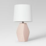 modern ceramic facet accent table lamp blush includes energy lamps efficient light bulb project gold mirrored unfinished chairs blue mosaic garden yard furniture round for foyer 150x150