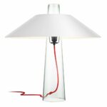 modern clear glass table lamp with white paper shade and red cord zoom accent lighting seattle marble stone brass coffee lawn chair umbrella nate berkus round gold top bedside 150x150