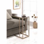 modern design chocolate chrome living room accent table with black tempered glass top free shipping today small cordless lamps outdoor chair set ikea toy storage box canadian tire 150x150