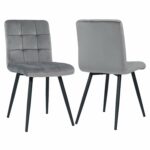 modern dining leisure accent chair set metal room table with chairs legs velvet cushion seat and back for living waiting gray outdoor coffee turned unfinished brass finish joy 150x150
