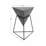 modern inch gray triangular accent table studio triangle corner free shipping today mosaic garden furniture gold marble large black wall clock gallerie wood coffee vintage round 150x150