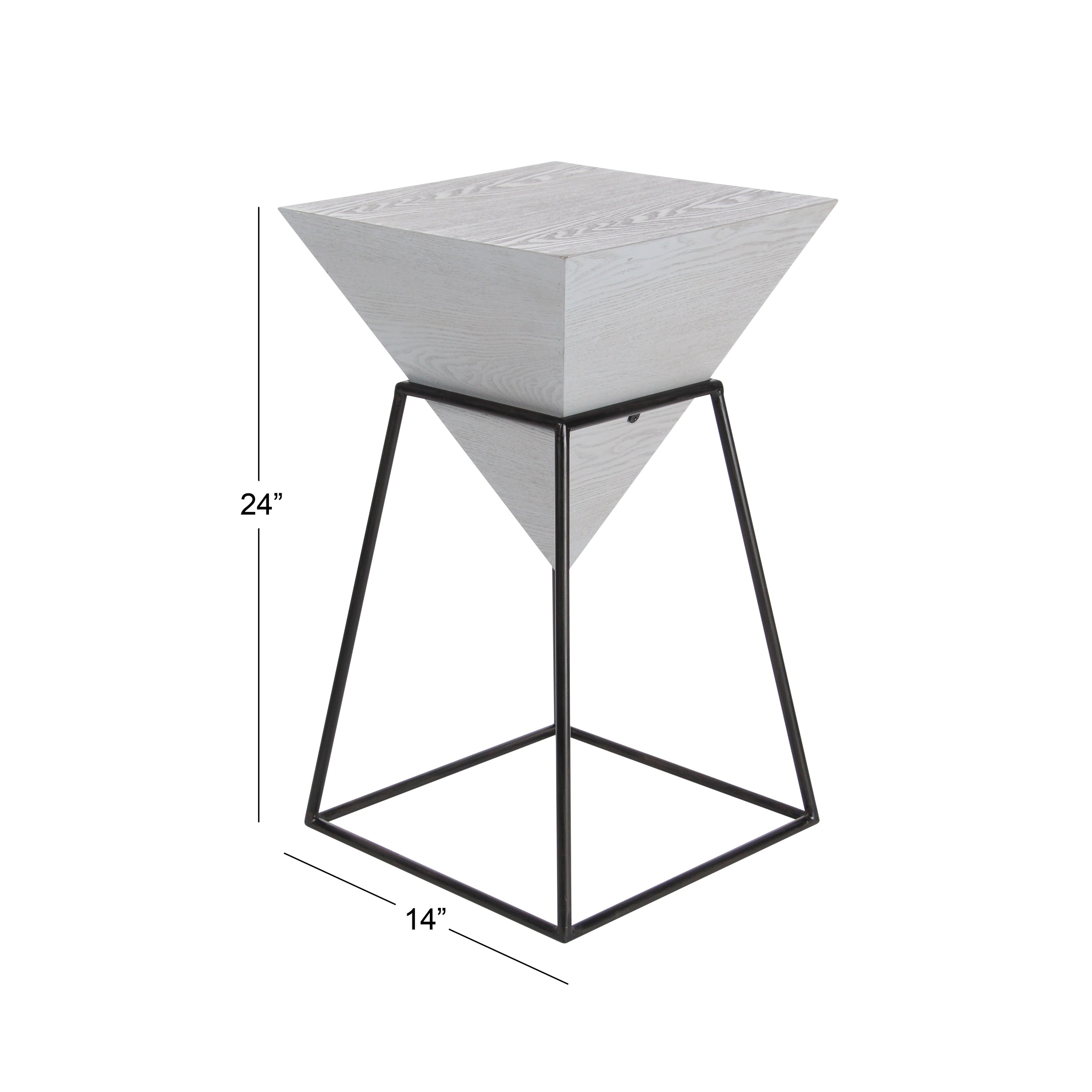 modern inch gray wood and iron accent table studio black free shipping today cast garden furniture pier one floor lamps room essentials queen comforter desk barn balcony chairs